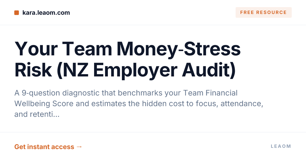 Your Team Money‑Stress Risk (NZ Employer Audit)